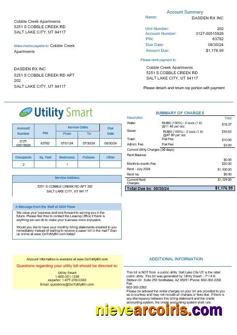 UNITED KINGDOM UTILITY SMART business utility bill